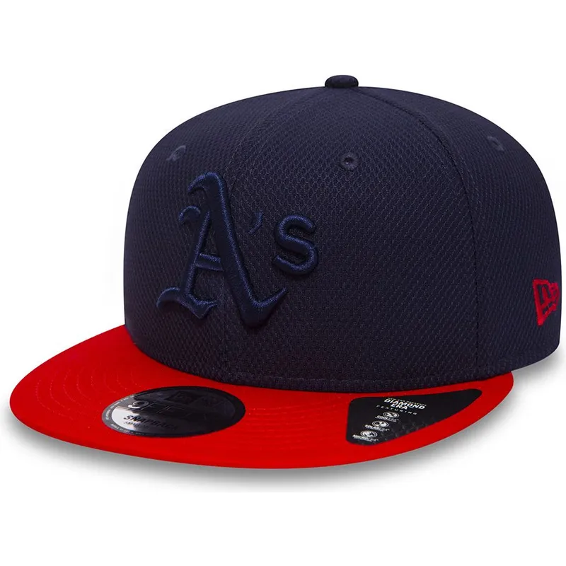 cepur-plakana-tumsi-zils-snapback-9fifty-diamond-era-essential-no-oakland-athletics-mlb-no-new-era