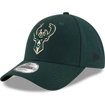 Gorra curva verde ajustable 9FORTY The League de Milwaukee Bucks NBA de New Era