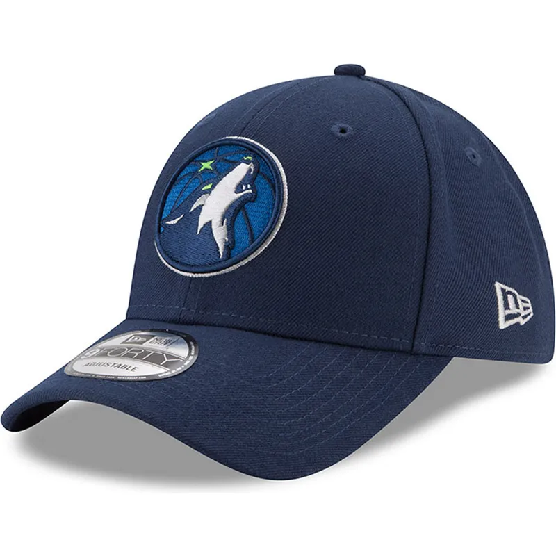 cap-izliekta-navy-blue-adjustable-strap-9forty-the-league-no-minnesota-timberwolves-nba-no-new-era