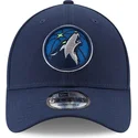 gorra-curva-azul-marino-ajustable-9forty-the-league-de-minnesota-timberwolves-nba-de-new-era