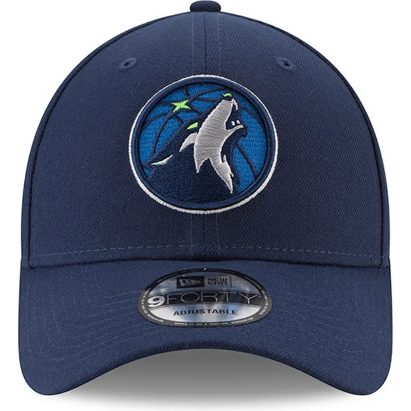 cap-izliekta-navy-blue-adjustable-strap-9forty-the-league-no-minnesota-timberwolves-nba-no-new-era
