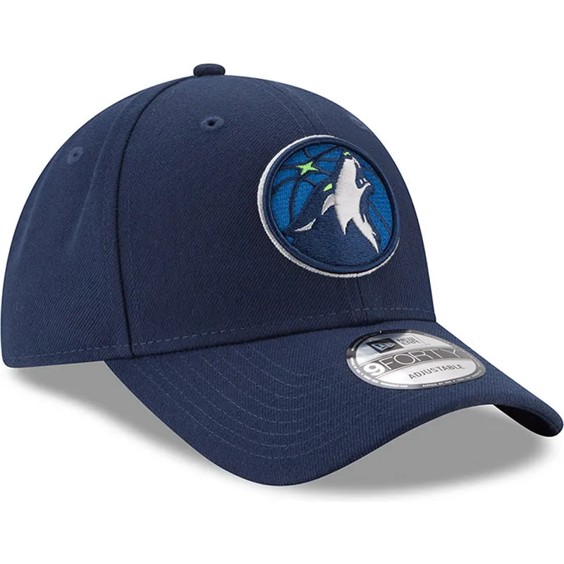 cap-izliekta-navy-blue-adjustable-strap-9forty-the-league-no-minnesota-timberwolves-nba-no-new-era