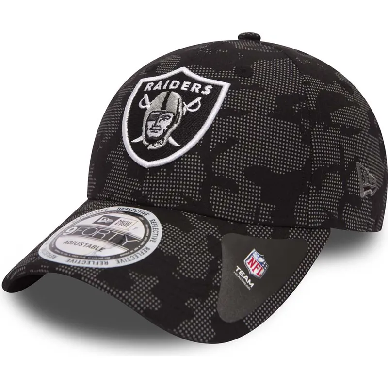 cepur-izliekta-melns-regulejams-9forty-night-time-reflective-no-las-vegas-raiders-nfl-no-new-era