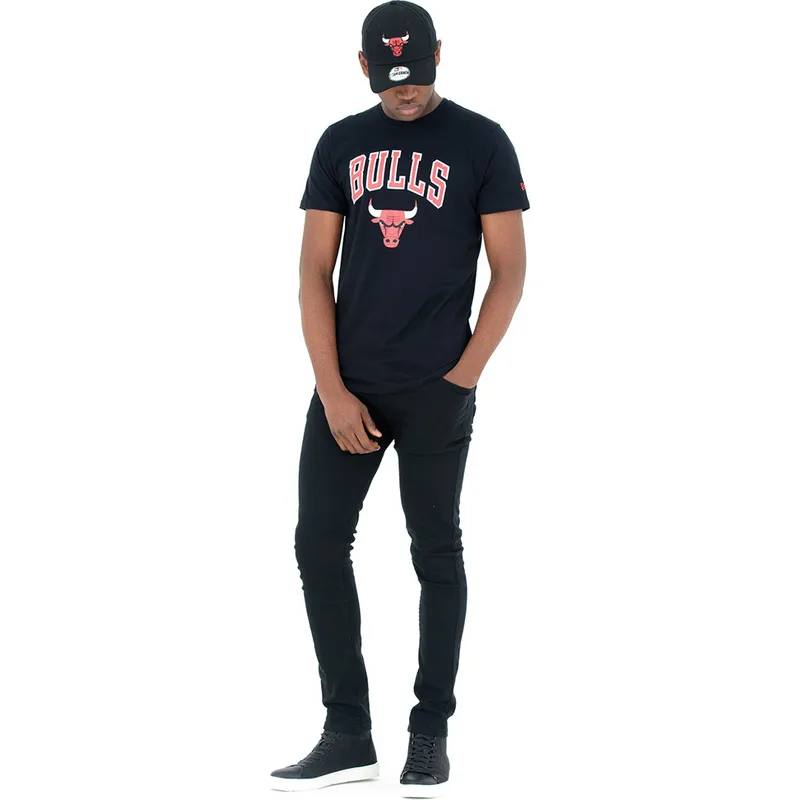 krekli-isas-piedurknes-melns-no-chicago-bulls-nba-no-new-era
