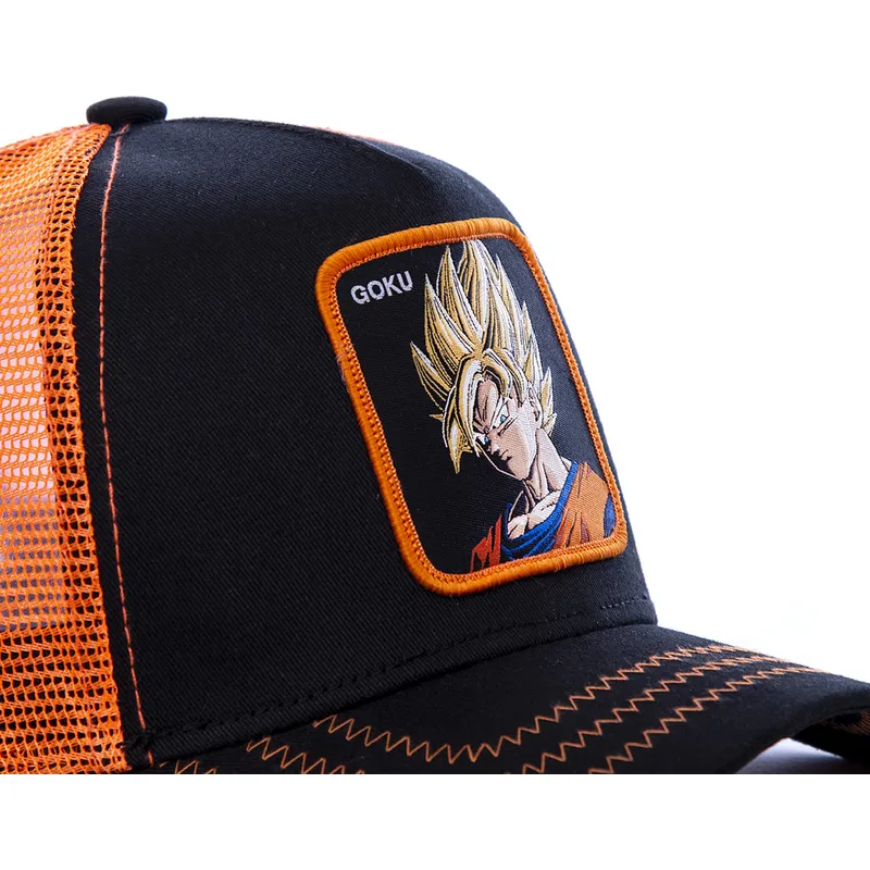 trucker-cap-schwarz-und-orange-son-goku-super-saiyan-go3-dragon-ball-von-capslab