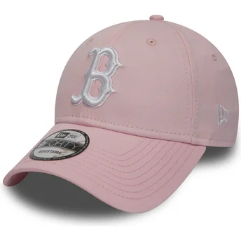 verstellbare-rosa-curved-cap-9forty-essential-der-boston-red-sox-mlb-von-new-era