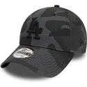 schwarze-camouflage-verstellbare-kappe-mit-gebogenem-schirm-und-schwarzem-logo-9forty-essential-der-los-angeles-dodgers-mlb-von-