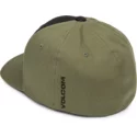 volcom-curved-brim-army-full-stone-xfit-fitted-cap-schwarz-und-grun
