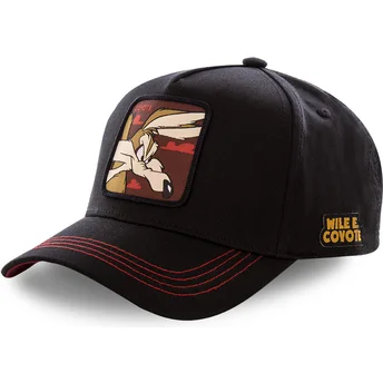capslab-looney-tunes-coy3-coyote-schwarze-snapback-curved-cap