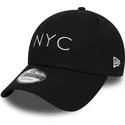 schwarze-verstellbare-9forty-essential-nyc-kappe-mit-gebogenem-schirm-von-new-era