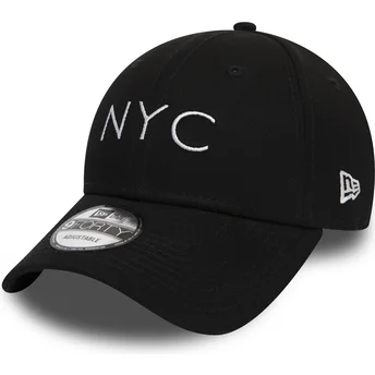 schwarze-verstellbare-9forty-essential-nyc-kappe-mit-gebogenem-schirm-von-new-era