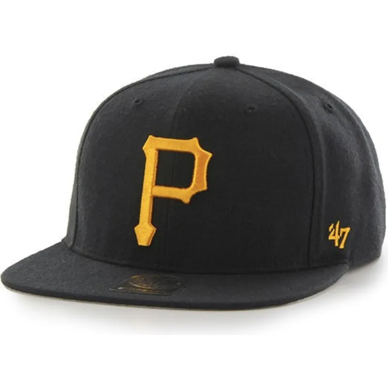 cepur-plakana-melns-snapback-captain-no-shot-no-pittsburgh-pirates-mlb-no-47-brand