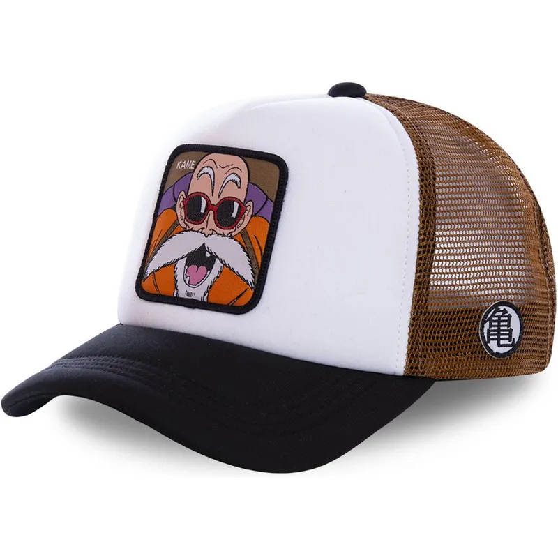 cepur-izliekta-truckeris-balts-snapback-kam3m-master-roshi-dragon-ball-no-capslab