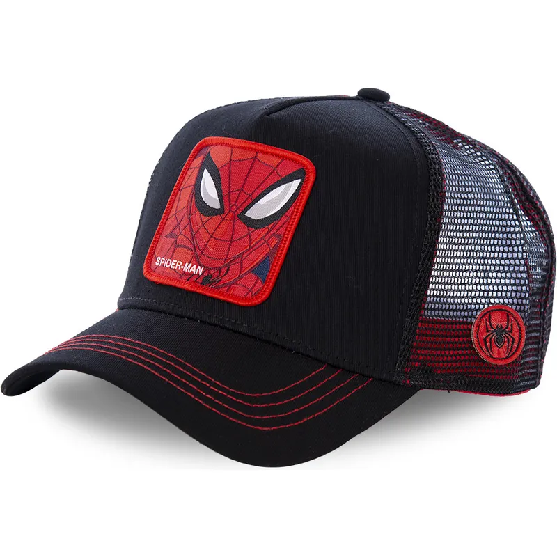 cepur-izliekta-truckeris-melns-snapback-spi2-spider-man-marvel-comics-no-capslab