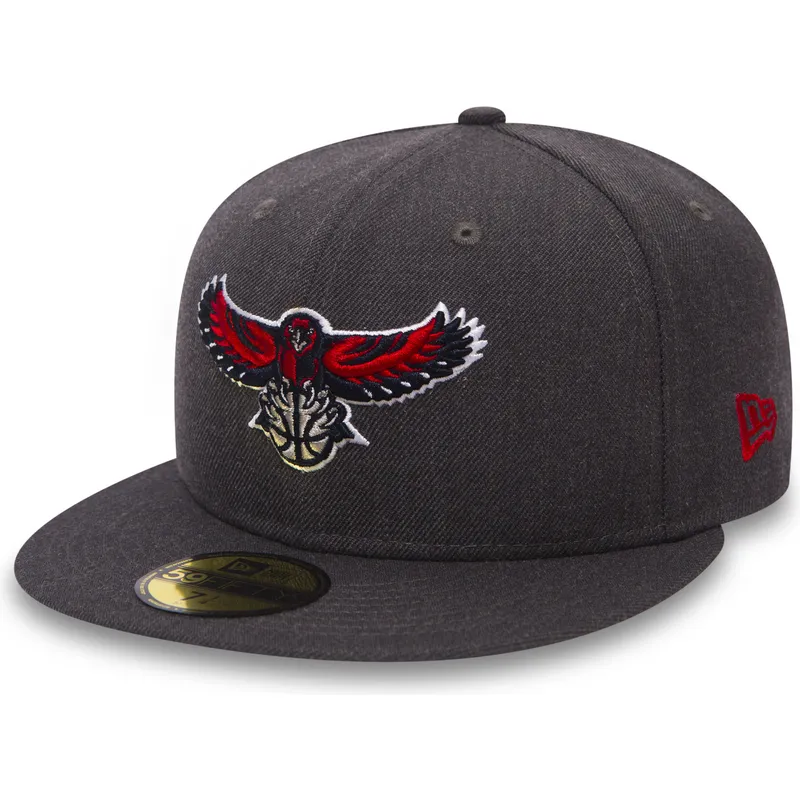 cepur-plakana-melns-pieguloss-59fifty-heather-no-atlanta-hawks-nba-no-new-era