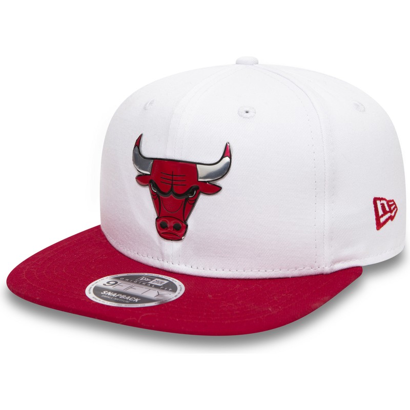 New Era Flat Brim 9FIFTY Logo Pack Chicago Bulls NBA White Snapback Cap ...