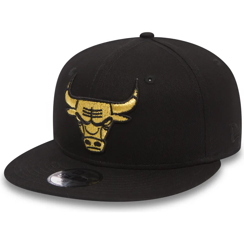 cepur-plakana-melns-snapback-berniem-oro-9fifty-golden-no-chicago-bulls-nba-no-new-era