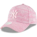 new-era-new-york-yankees-mlb-9forty-a-frame-engineered-fit-verstellbare-rosa-kappe-mit-rosa-logo