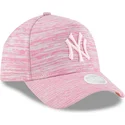 new-era-new-york-yankees-mlb-9forty-a-frame-engineered-fit-verstellbare-rosa-kappe-mit-rosa-logo