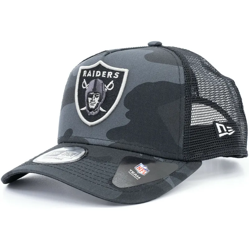 cepur-izliekta-truckeris-maskesanas-snapback-essential-camo-a-frame-no-las-vegas-raiders-nfl-no-new-era