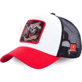 cepur-izliekta-truckeris-balts-snapback-roc2-rocket-raccoon-marvel-comics-no-capslab