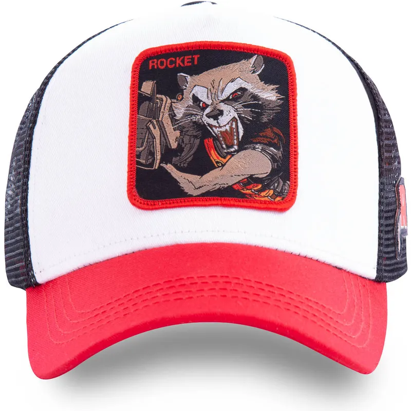 cepur-izliekta-truckeris-balts-snapback-roc2-rocket-raccoon-marvel-comics-no-capslab