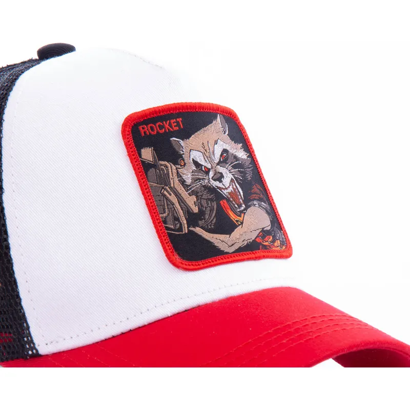 cepur-izliekta-truckeris-balts-snapback-roc2-rocket-raccoon-marvel-comics-no-capslab