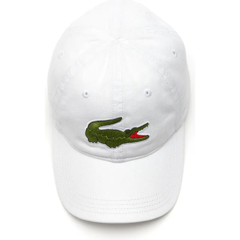 cepur-izliekta-balts-regulejams-big-croc-gabardine-no-lacoste