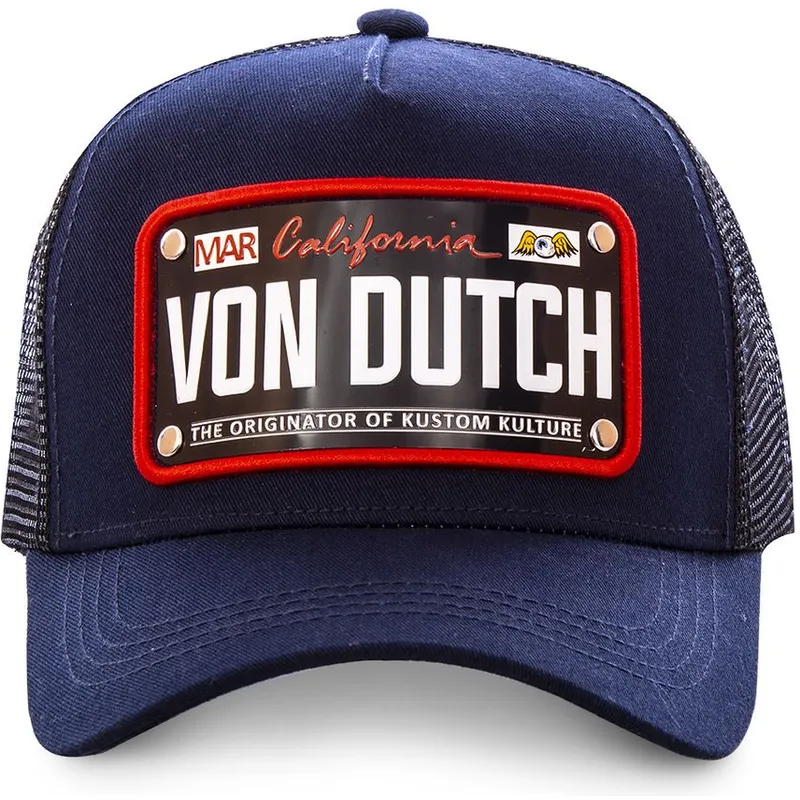 cepur-izliekta-truckeris-tumsi-zils-regulejams-placa-california-cal2-no-von-dutch
