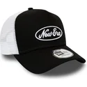 schwarz-weisse-trucker-kappe-oval-script-a-frame-von-new-era