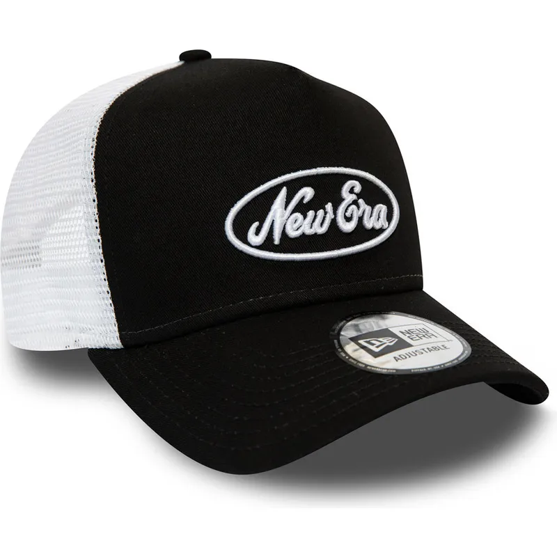 cepur-izliekta-truckeris-melns-snapback-oval-script-a-frame-no-new-era