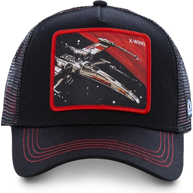 cepur-izliekta-truckeris-melns-snapback-ltd6-x-wing-starfighter-star-wars-no-capslab