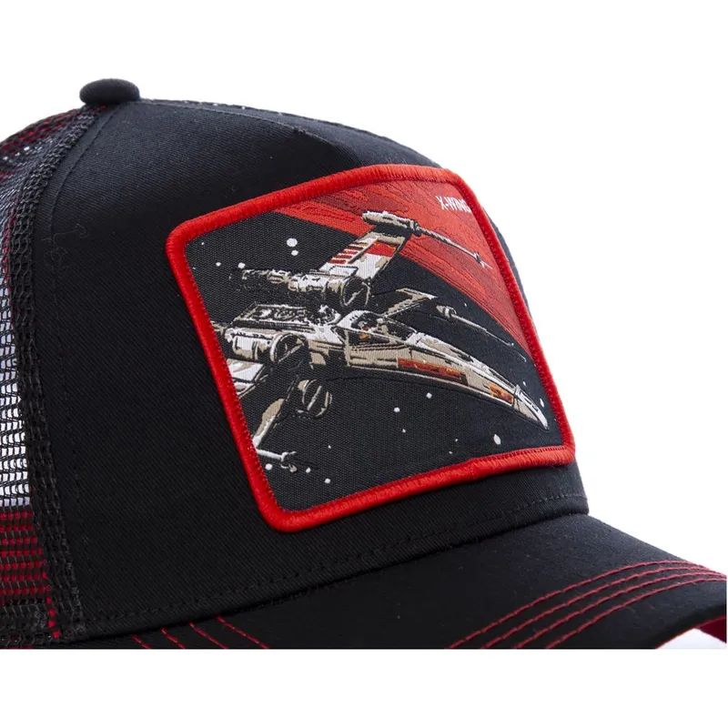 cepur-izliekta-truckeris-melns-snapback-ltd6-x-wing-starfighter-star-wars-no-capslab