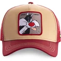capslab-looney-tunes-silvestre-loomin2-orange-rote-trucker-kappe