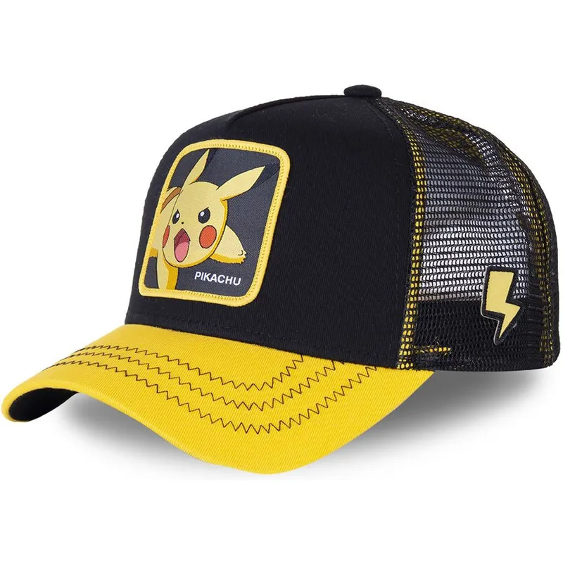 schwarze-und-gelbe-trucker-kappe-pikachu-pik6-pokemon-von-capslab