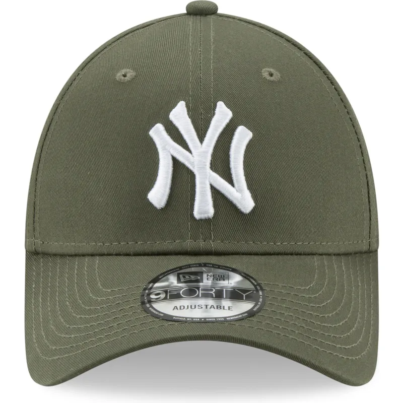 grune-verstellbare-curved-cap-9forty-league-essential-der-new-york-yankees-mlb-von-new-era