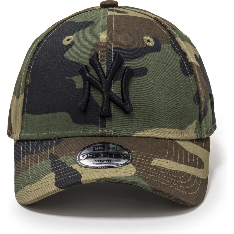 gebogene-camouflage-kappe-verstellbar-fur-kinder-9forty-league-essential-von-new-york-yankees-mlb-von-new-era