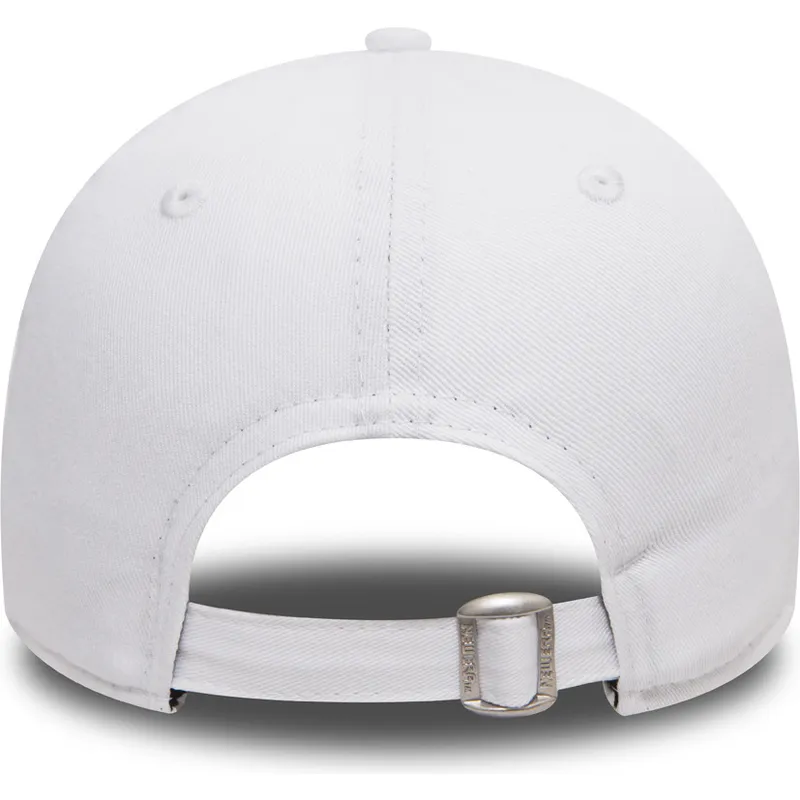 weisse-verstellbare-curved-cap-mit-weissem-logo-9forty-league-essential-der-new-york-yankees-mlb-von-new-era
