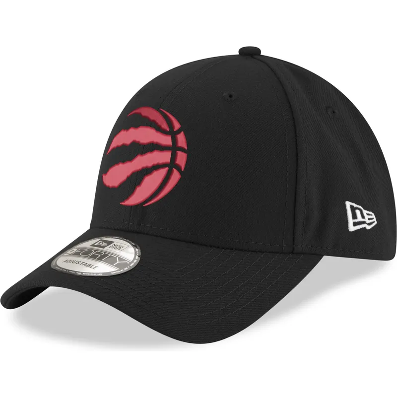 schwarze-gebogene-kappe-mit-rotem-logo-verstellbar-9forty-the-league-toronto-raptors-nba-von-new-era