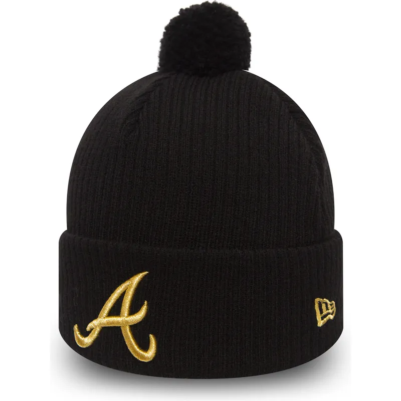 cepur-ar-bumbuli-melns-cuff-knit-sport-waffle-no-atlanta-braves-mlb-no-new-era