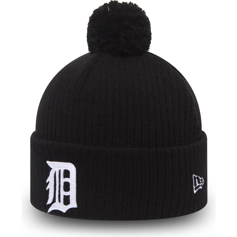 cepur-ar-bumbuli-melns-cuff-knit-lightweight-felt-bobble-no-detroit-tigers-mlb-no-new-era