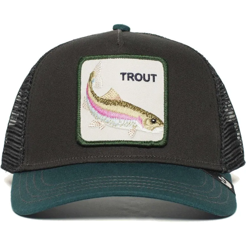 cepur-izliekta-truckeris-melns-snapback-rainbow-trout-the-farm-no-goorin-bros