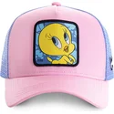 capslab-looney-tunes-twe1-tweety-rosa-und-blau-trucker-kappe