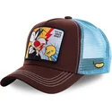 capslab-looney-tunes-silvestre-vs-tweety-tvg1-braun-und-blau-trucker-kappe