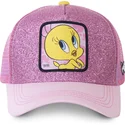capslab-looney-tunes-twe4-piolin-truckerkappe-rosa-glitzer