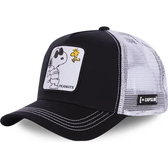 Czarna i biała czapka trucker Snoopy Joe Cool NAW1 Peanuts od Capslab