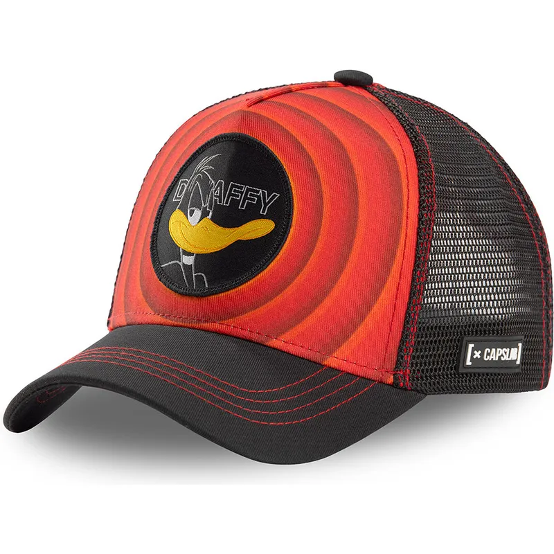 cepur-izliekta-truckeris-sarkans-snapback-bullseye-color-rings-loo-daf1-duffy-duck-looney-tunes-no-capslab