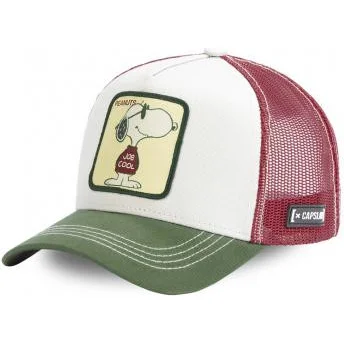 Casquette trucker blanche, marron et verte Snoopy Joe Cool JOE Peanuts Capslab