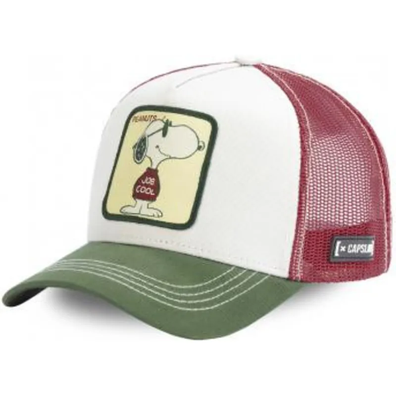 casquette-trucker-blanche-marron-et-verte-snoopy-joe-cool-joe-peanuts-capslab