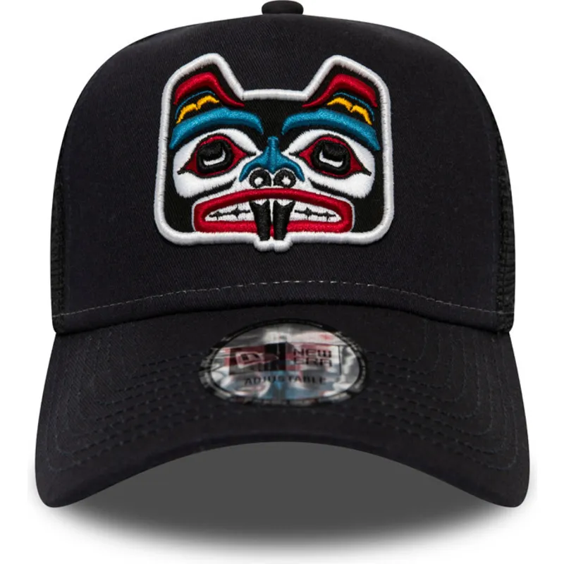 cepur-izliekta-truckeris-tumsi-zils-snapback-bear-tattoo-pack-a-frame-no-new-era